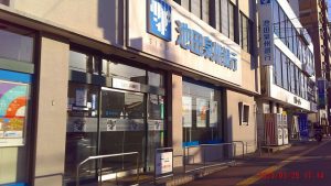 吹田市旭通商店街にある銀行、池田泉州銀行吹田支店の外観