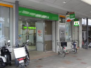 吹田市旭通商店街にある信用金庫、北おおさか信用金庫の外観